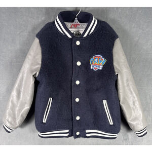 Andy & Evan x‎ PAW Patrol Letterman Navy Blue Gray Lined Jacket Size 4T